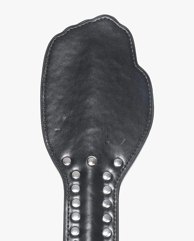 Leren Spanking Plak - Studded Hand - Zwart-Laced-up.nl