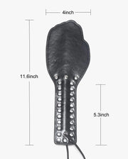 Leren Spanking Plak - Studded Hand - Zwart-Laced-up.nl