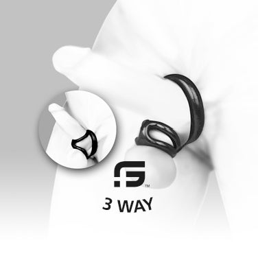 Sport Fucker - 3 Way - Cockring, Ballstretcher en Ass Lock - Zwart-Laced-up.nl