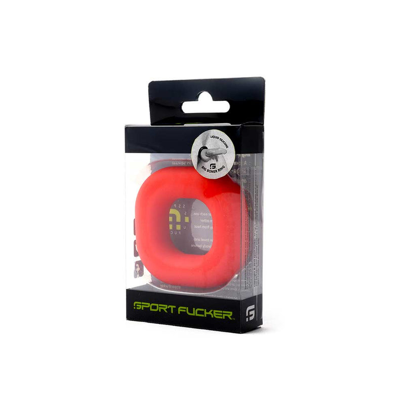 Sport Fucker - Big Boner - Elastische Cockring - Liquid Siliconen - Rood-Laced-up.nl