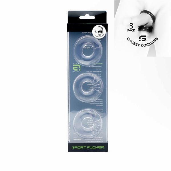 Sport Fucker - Chubby Rubber - Anneaux péniens - 3 pièces - Transparent-Laced-up.nl