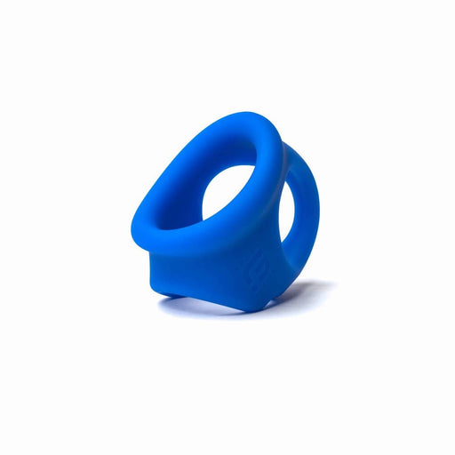 Sport Fucker - Cock Chute - Rekbare Cockring en Ballenspreider - Liquid Siliconen - Blauw-Laced-up.nl