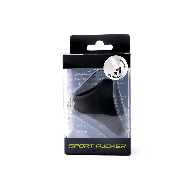 Sport Fucker - Freeballer - Cockring En Ballstretcher - Liquid Siliconen - Zwart-Erotiekvoordeel.nl