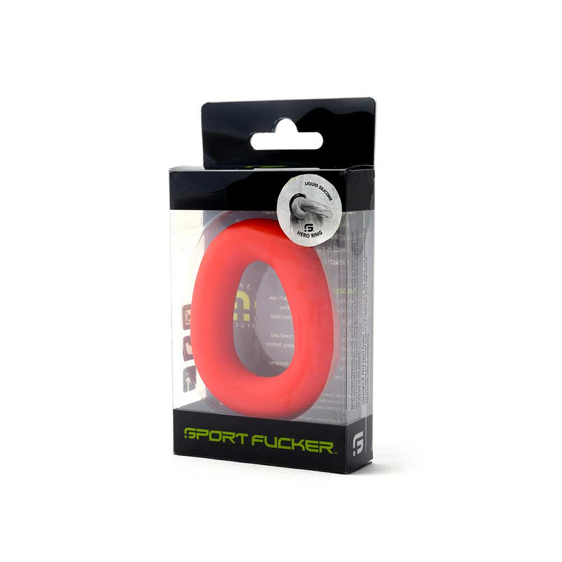 Sport Fucker - Hero - Elastische Cockring - Liquid Siliconen - Rood-Laced-up.nl