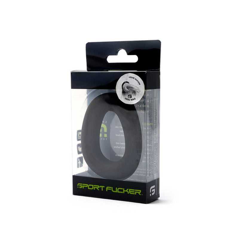 Sport Fucker - Hero - Elastische Cockring - Liquid Siliconen - Zwart-Laced-up.nl