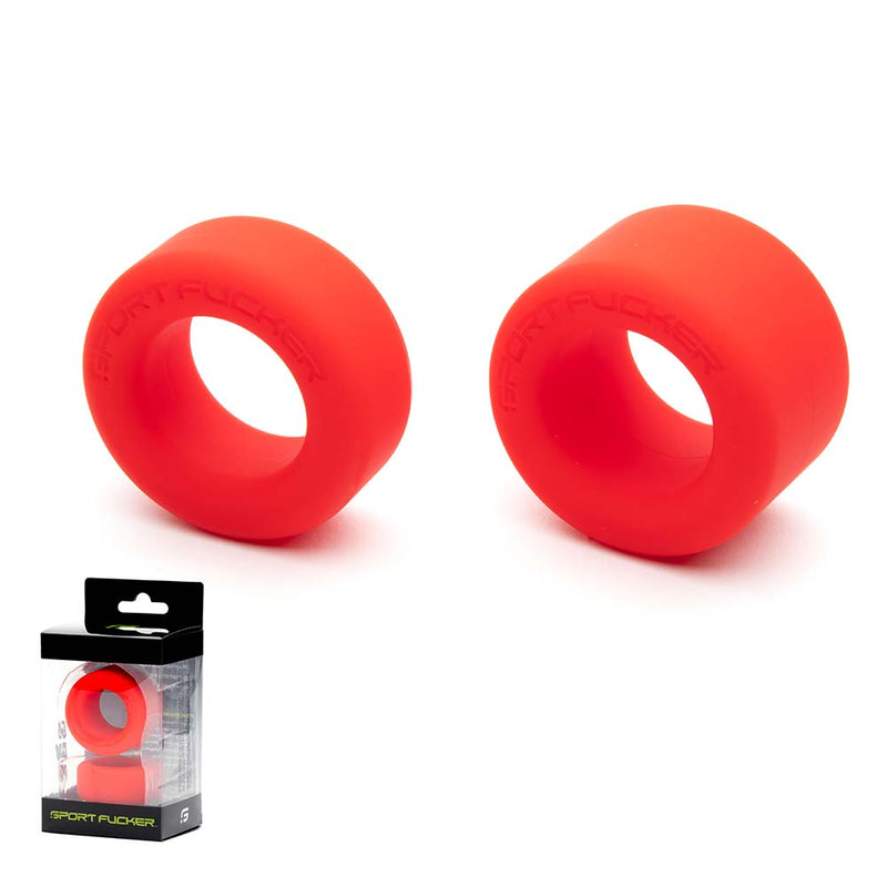 Sport Fucker - Nutt Job - Set Van 2 Rekbare Cockringen of Ball Stretchers - Rood-Erotiekvoordeel.nl
