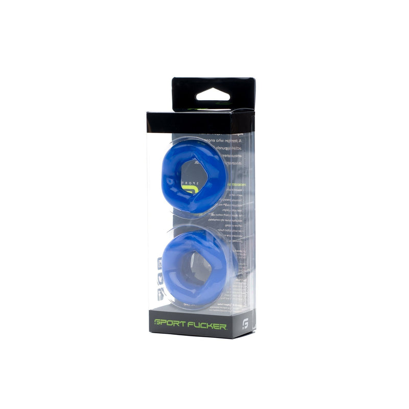 Sport Fucker - Revolution Cockring & Ballstretcher Set - Blauw-Erotiekvoordeel.nl