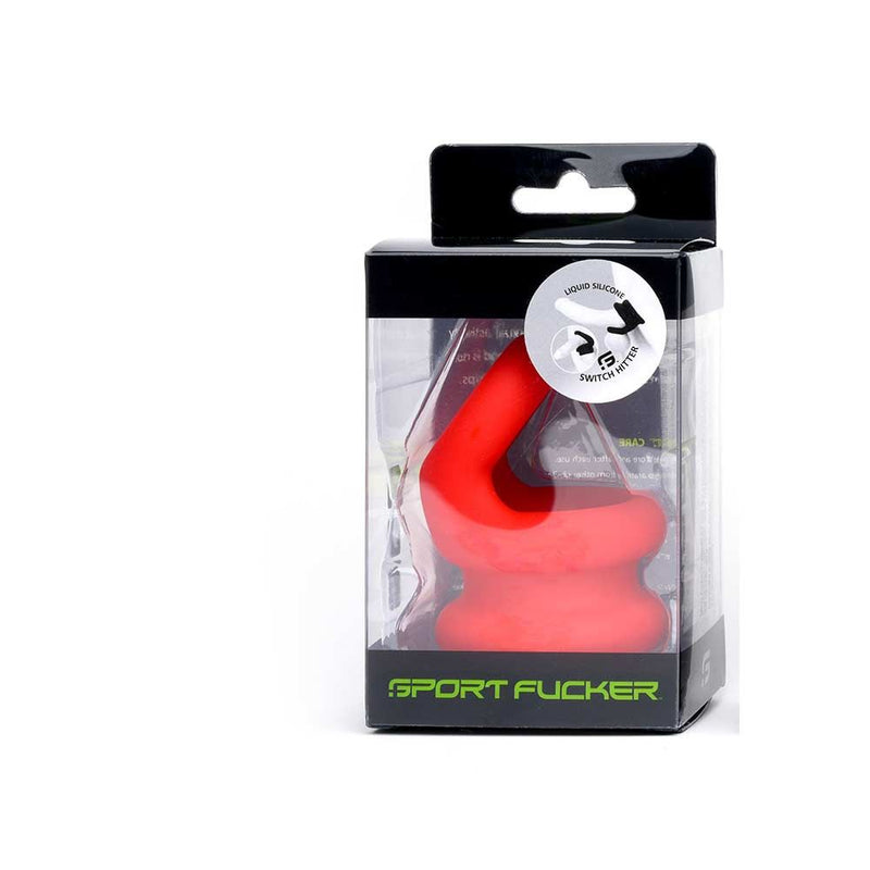 Sport Fucker - Switch Hitter - Rekbare Cockring En Ballstretcher - Rood-Erotiekvoordeel.nl