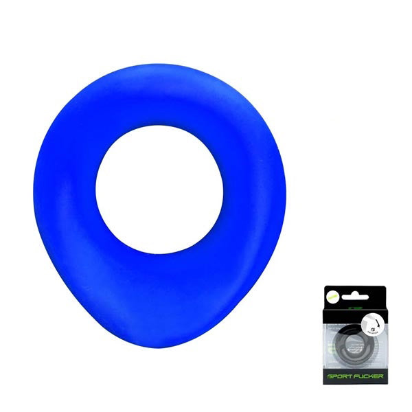 Sport Fucker - The Wedge - Cockring - Siliconen - Blauw-Erotiekvoordeel.nl