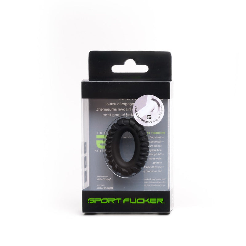 Sport Fucker - Traction - Silicone Cock Ring - Black-Laced-up.nl
