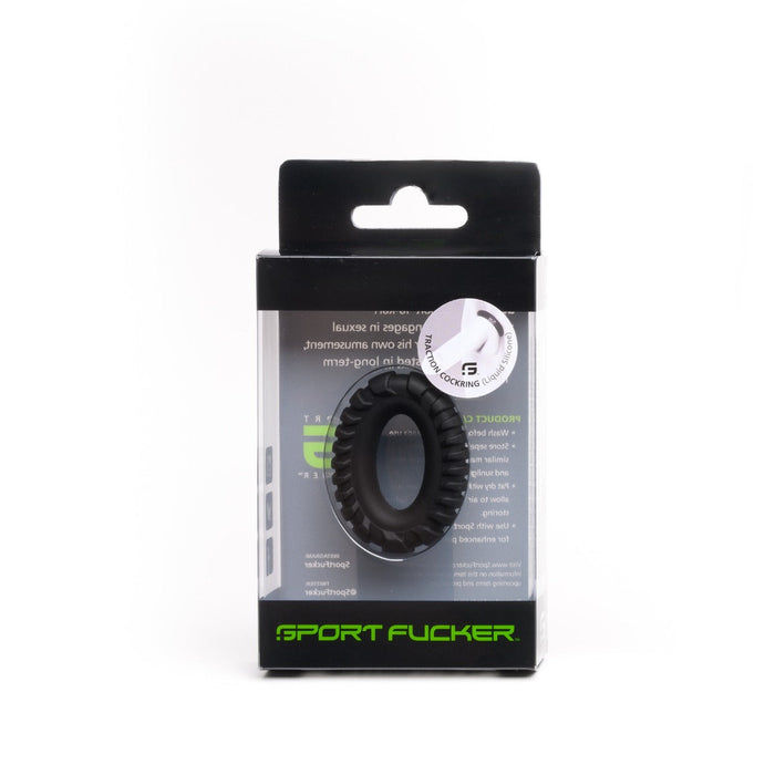 Sport Fucker - Traction - Siliconen Cockring - Zwart-Laced-up.nl