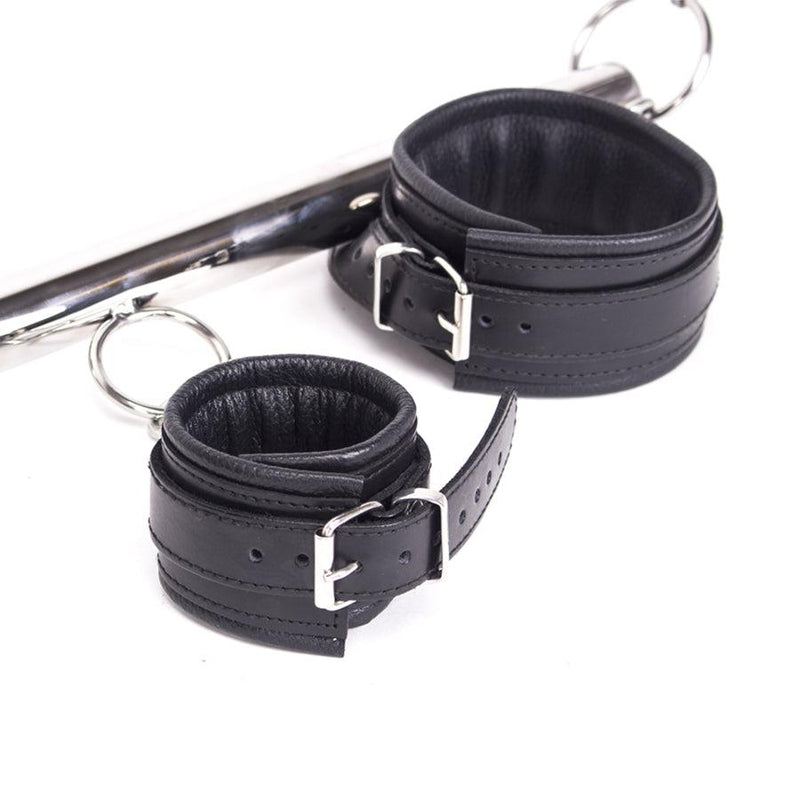 Kiotos - Spreidstang - Spreader Bar - Met Lederen Boeien en Halsband-Erotiekvoordeel.nl