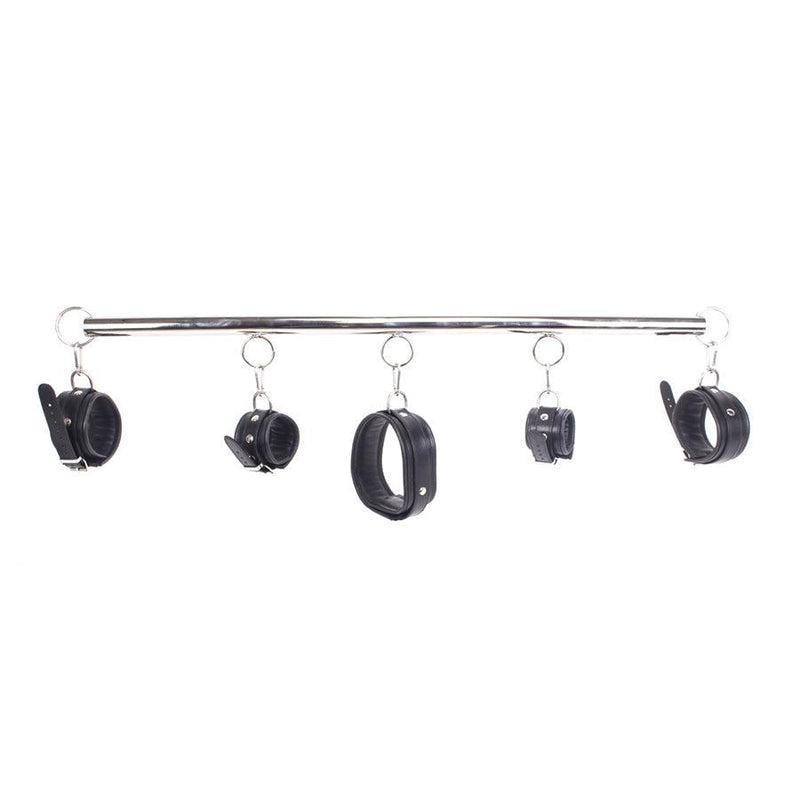 Kiotos - Spreidstang - Spreader Bar - Met Lederen Boeien en Halsband-Erotiekvoordeel.nl