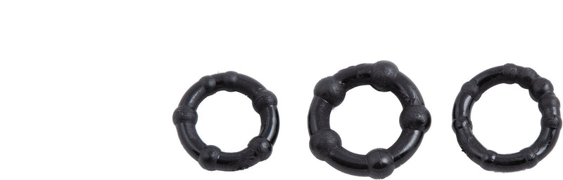 Stay Hard Ring - Cockringen set - Zwart-laced-up.nl