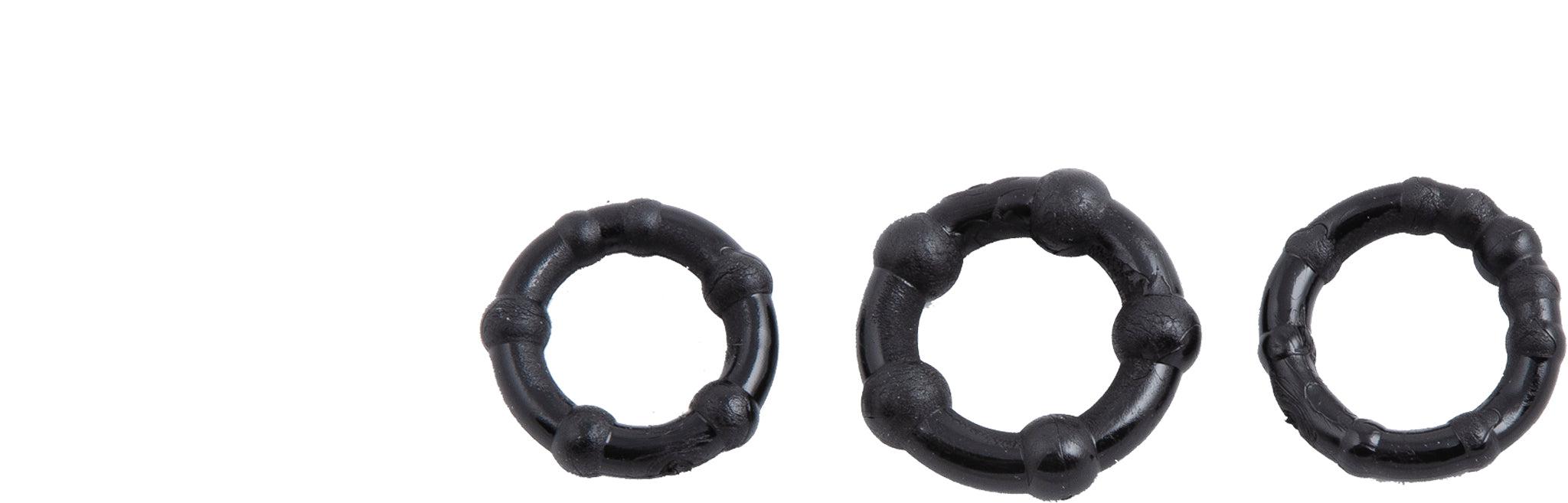 Stay Hard Ring - Cockringen set - Zwart-Erotiekvoordeel.nl