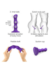 Strap-On-Me - Anaal Dildo - Buttplug Geisha Balls - Losse Roterende Balletjes - Paars-Erotiekvoordeel.nl