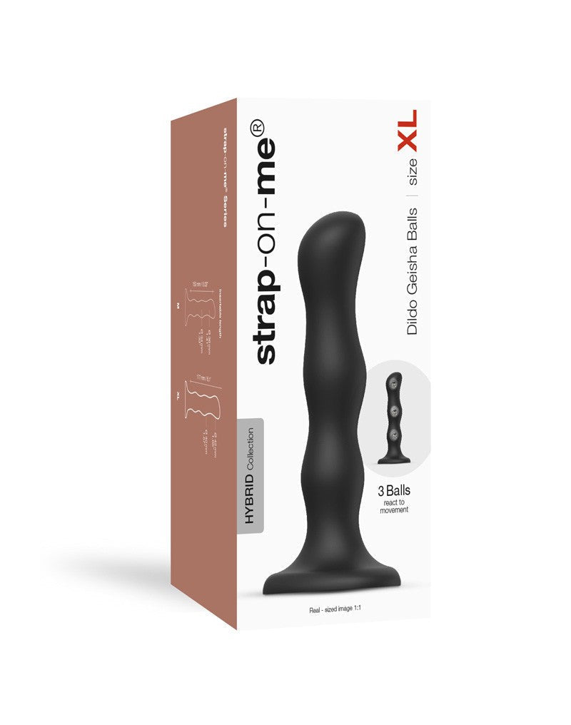 Strap-On-Me - Anaal Dildo - Buttplug Geisha Balls - Losse Roterende Balletjes - Zwart-Erotiekvoordeel.nl