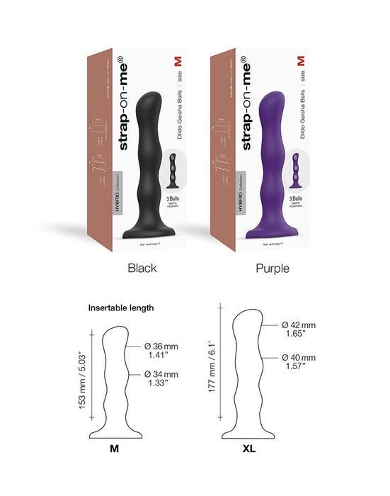 Strap-On-Me - Anaal Dildo/Buttplug Geisha Balls Met Losse Roterende Balletjes - Paars-Laced-up.nl