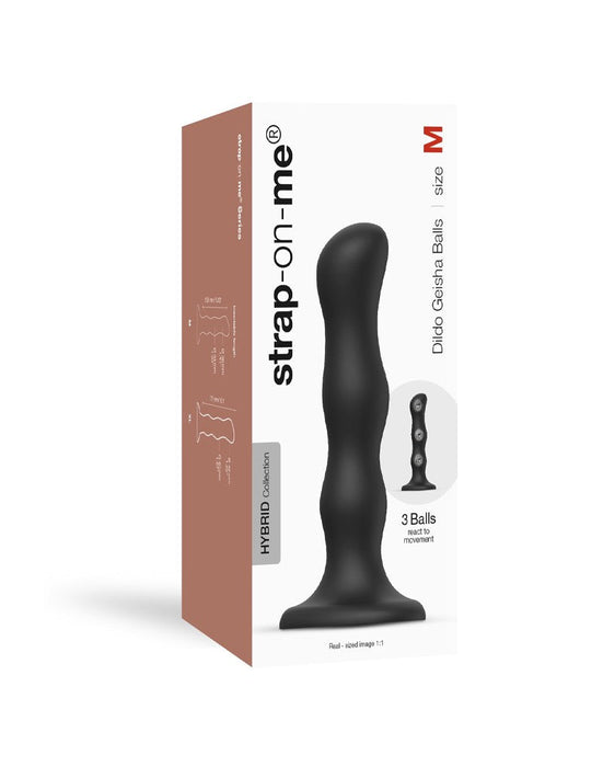 Strap-On-Me - Anaal Dildo - Buttplug Geisha Balls - Losse Roterende Balletjes - Zwart-Erotiekvoordeel.nl
