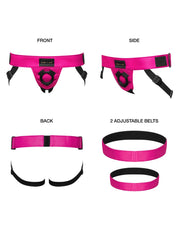 Strap-On-Me - Curious - Strap-on Harnas - PU Leer - Metallic Roze-Erotiekvoordeel.nl