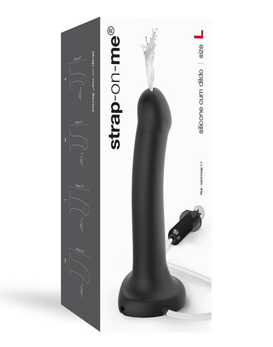 Strap-On-Me - Dildo Met Spuit Mogelijkheid - Zwart - Ø 3.6 cm x 19.60 cm-Laced-up.nl