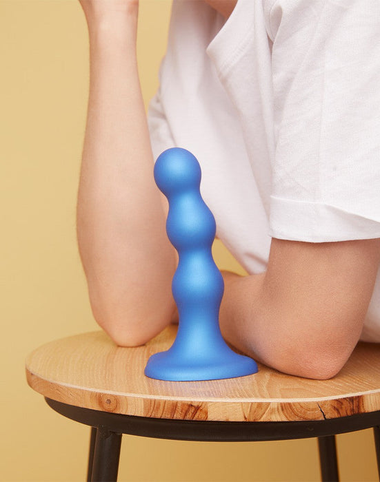 Strap-On-Me - Dildo Plug Balls - Metallic Blauw-Laced-up.nl