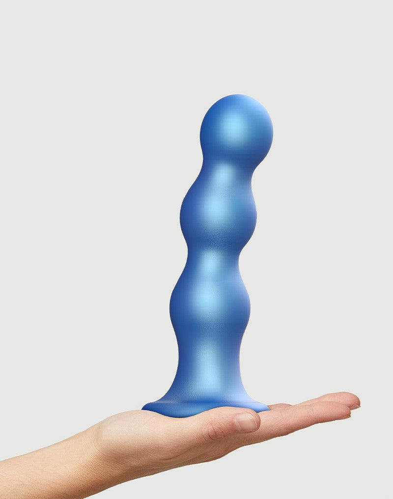 Strap-On-Me - Dildo Plug Balls - Metallic Blauw-Laced-up.nl