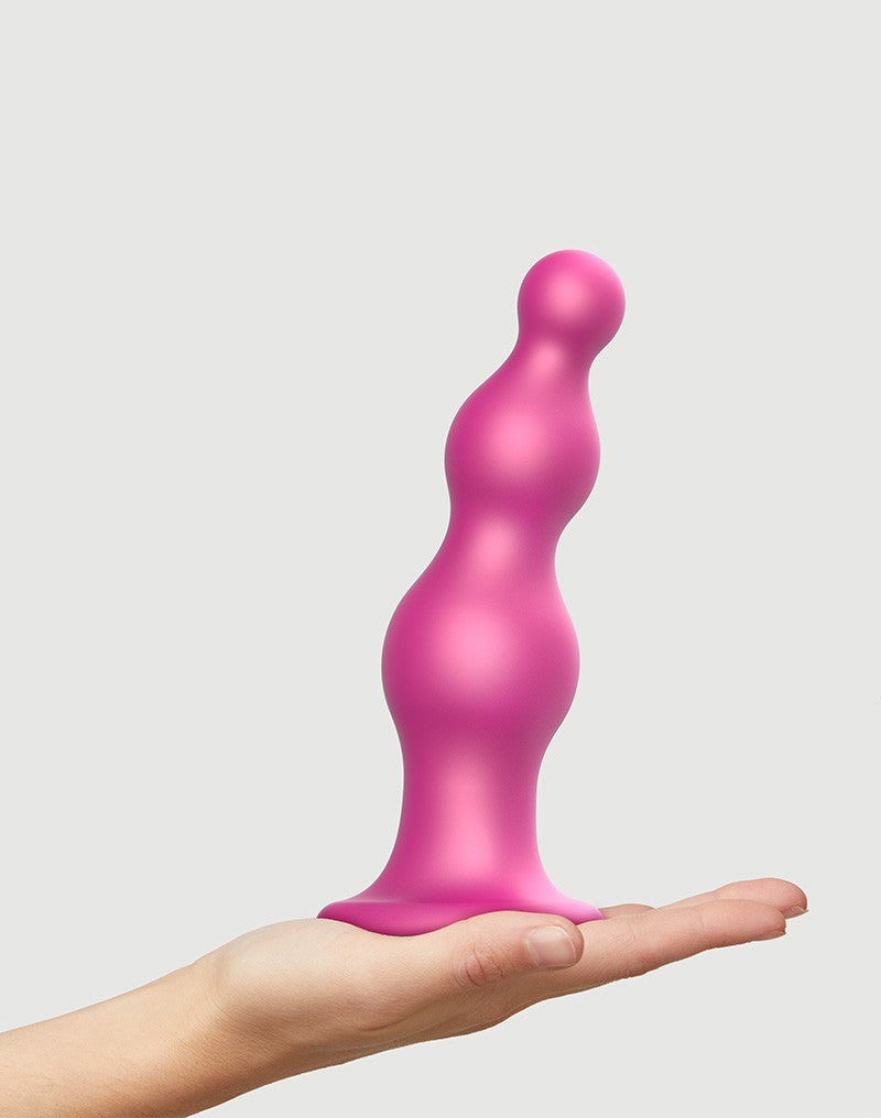 Strap-On-Me - Dildo Plug Beads - Metallic Roze-Laced-up.nl