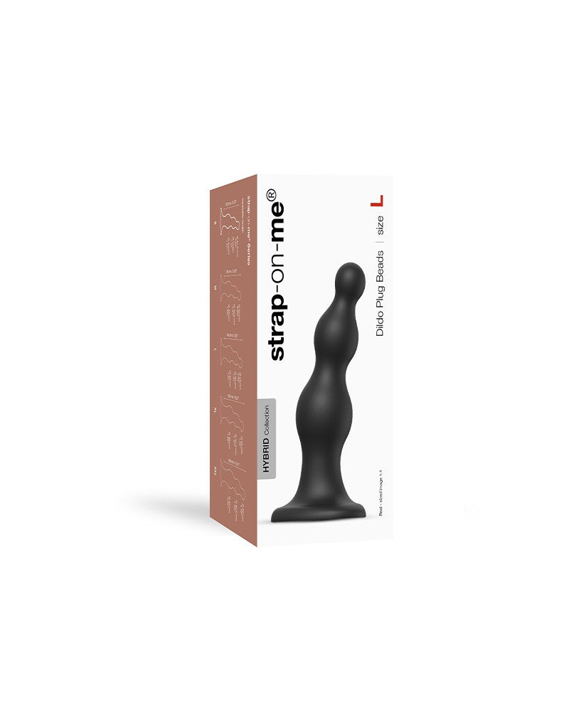 Strap-On-Me - Dildo Plug Beads - Zwart-Laced-up.nl