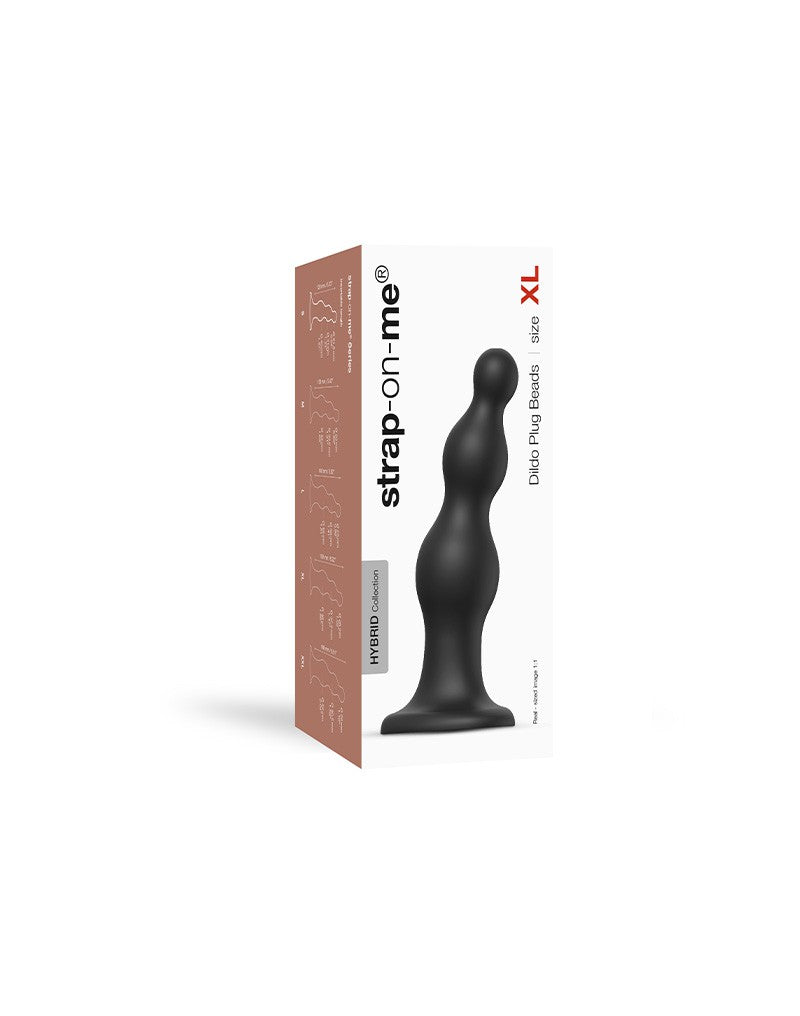 Strap-On-Me - Dildo Plug Beads - Zwart-Laced-up.nl