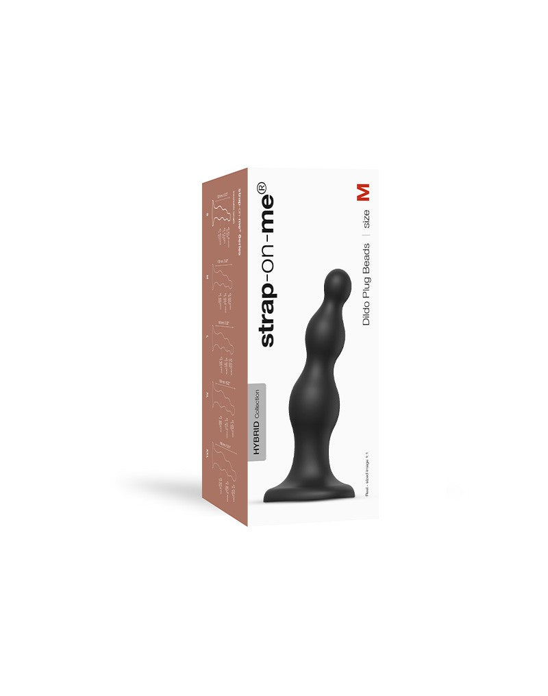 Strap-On-Me - Dildo Plug Beads - Zwart-Laced-up.nl