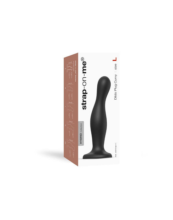 Strap-On-Me - Dildo Plug Curvy - Zwart-Laced-up.nl