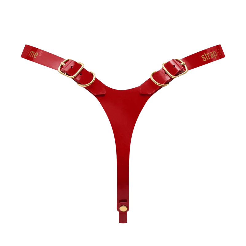 Strap-On-Me - Fabulous - Kunstleren Strapon Harnas - Passend van XS t/m XXL - Rood Lak-Erotiekvoordeel.nl