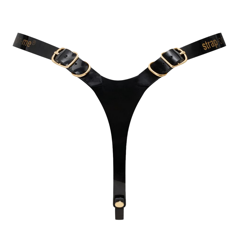 Strap-On-Me - Fabulous - Kunstleren Strapon Harnas - Passend van XS t/m XXL - Zwart Lak-Erotiekvoordeel.nl