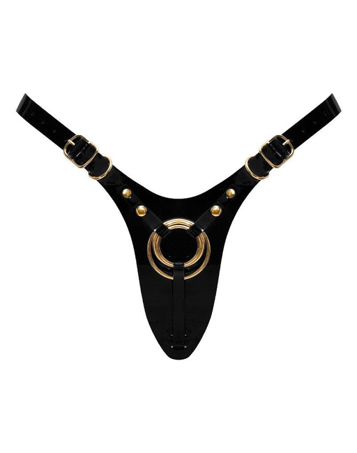 Strap-On-Me - Fabulous - Kunstleren Strapon Harnas - Passend van XS t/m XXL - Zwart Lak-Erotiekvoordeel.nl