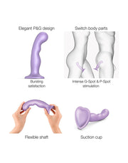 Strap-On-Me - G-spot En P-spot Dildo - Metallic Lila-Laced-up.nl
