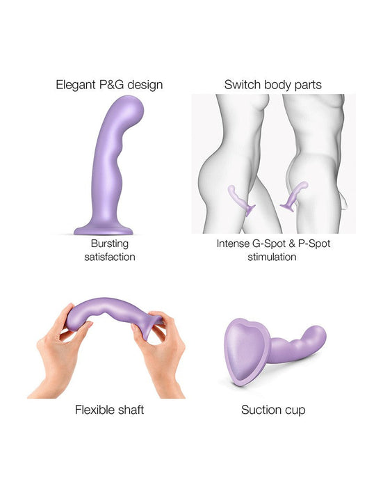 Strap-On-Me - G-spot En P-spot Dildo - Metallic Lila-Laced-up.nl