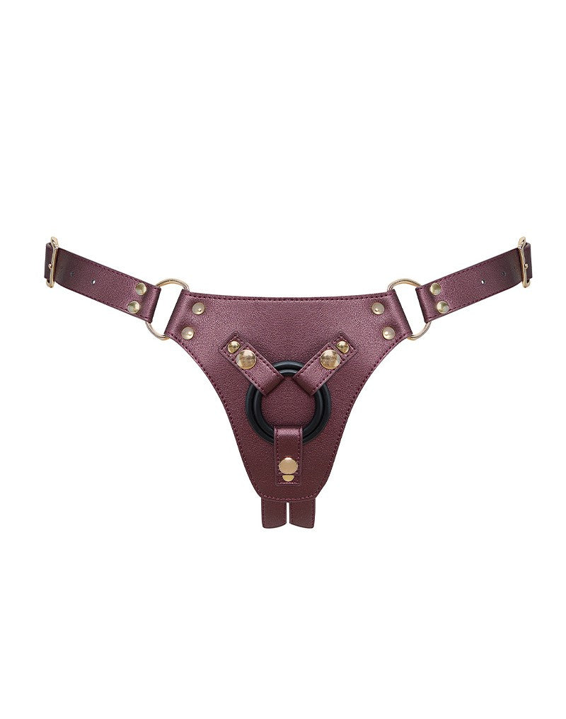 Strap-On-Me - Generous - Strap-on Harnas - PU Leer - Aubergine Paars-Erotiekvoordeel.nl