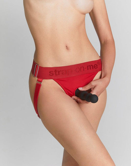 Strap-On-Me - Unique - Strap-On Harnas - Voor dubbele penetratie - Rood-Erotiekvoordeel.nl