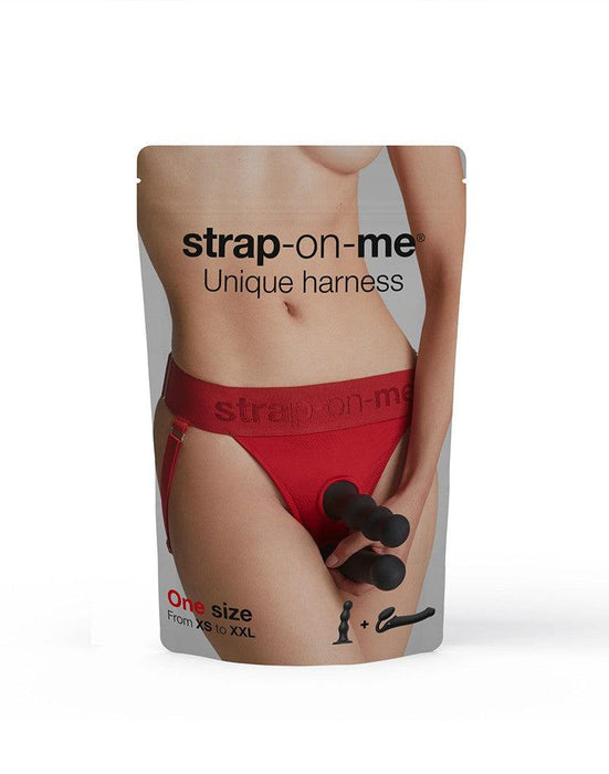 Strap-On-Me - Harness Unique - Strap-On Harnas - Voor dubbele penetratie - Rood-Laced-up.nl
