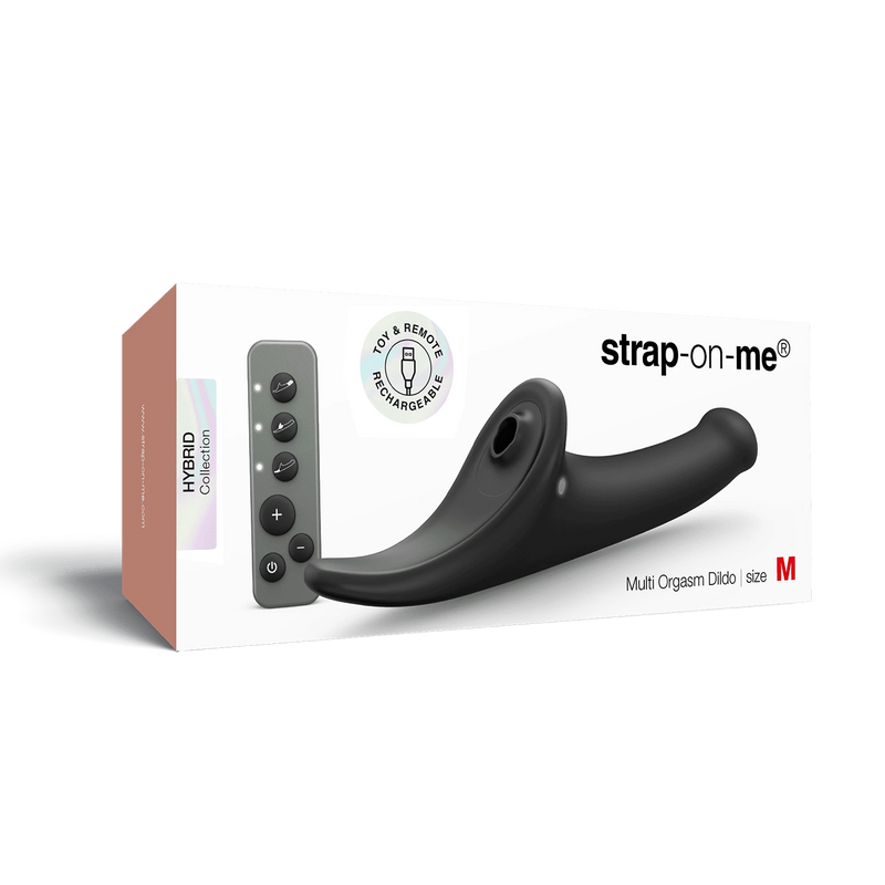 Strap-On-Me - Multi Orgasm Dildo - Strapless Strap-on met Luchtdruk Stimulatie - Zwart-Erotiekvoordeel.nl