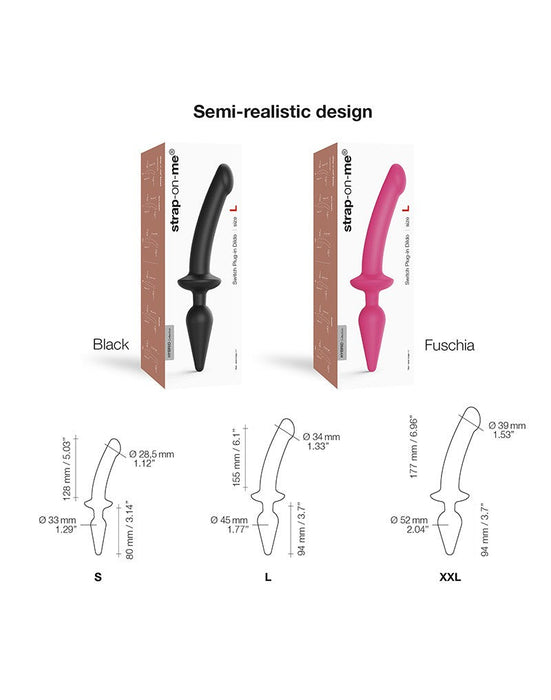 Strap-On-Me - Switch Plug - 2-in-1 Dildo & Buttplug - Zwart-Erotiekvoordeel.nl