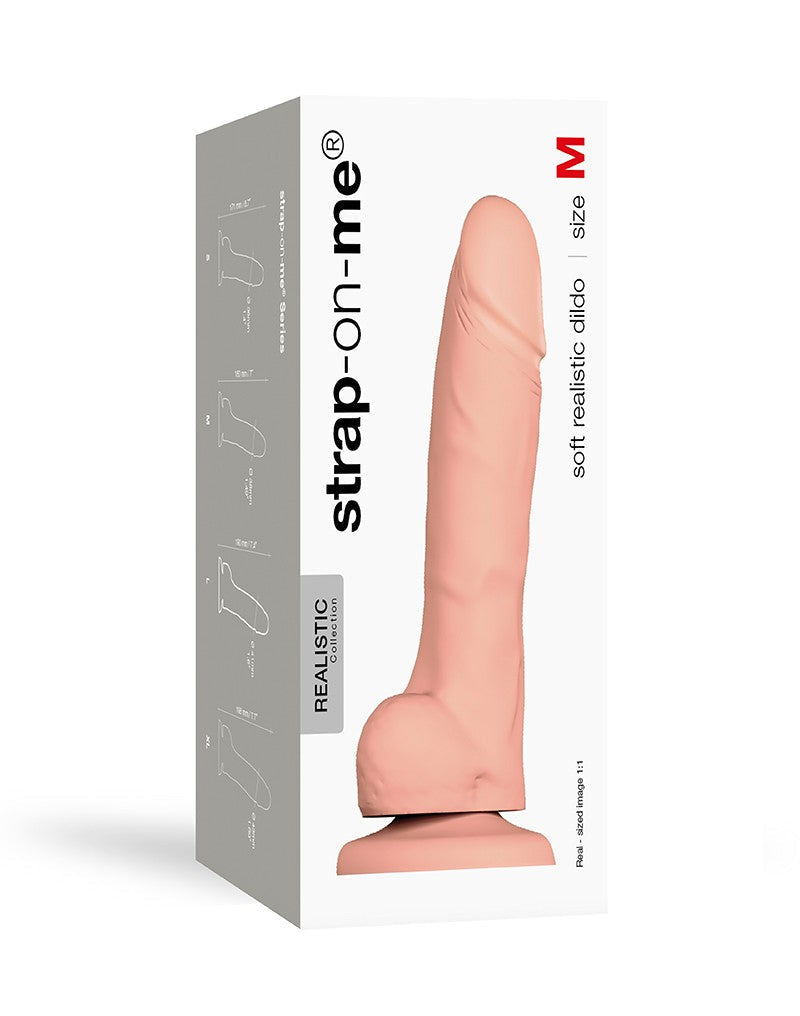 Strap-On-Me - Soft Realistic Dildo Met Zuignap - Lichte Huidskleur-Laced-up.nl
