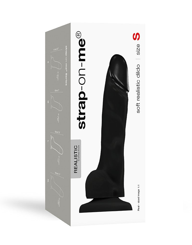 Strap-On-Me - Soft Realistic Dildo Met Zuignap - Zwart-Laced-up.nl