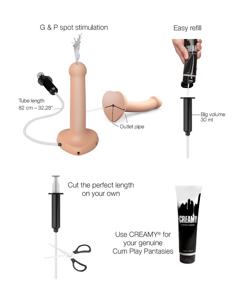 Strap-On-Me - Squirting Cum Dildo - Spuitende Dildo - Maat S - Lichte Huidskleur-Laced-up.nl