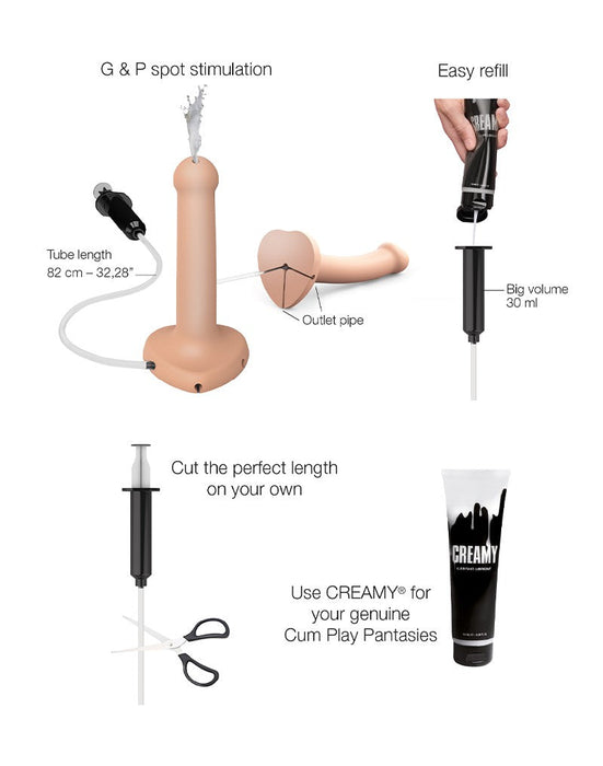 Strap-On-Me - Squirting Cum Dildo - Spuitende Dildo - Maat S - Lichte Huidskleur-Laced-up.nl