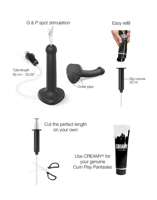 Strap-On-Me - Squirting Cum Dildo - Spuitende Dildo - Maat S - Zwart-Laced-up.nl