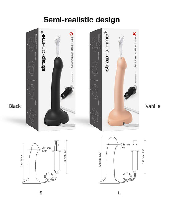 Strap-On-Me - Squirting Cum Dildo - Spuitende Dildo - Maat S - Zwart-Laced-up.nl