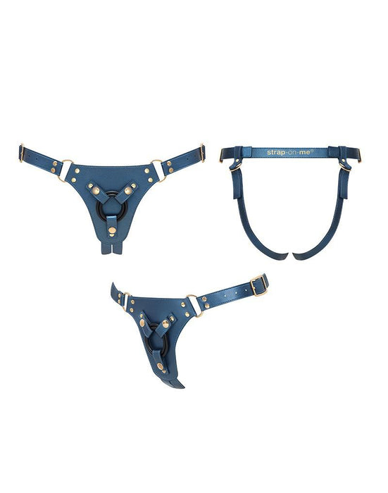 Strap-On-Me - Generous - Strap-on Harnas - PU Leer - Petrol Blauw-Erotiekvoordeel.nl