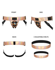 Strap-On-Me - Curious - Strap-on Harnas - PU Leer - Metallic Goud-Erotiekvoordeel.nl